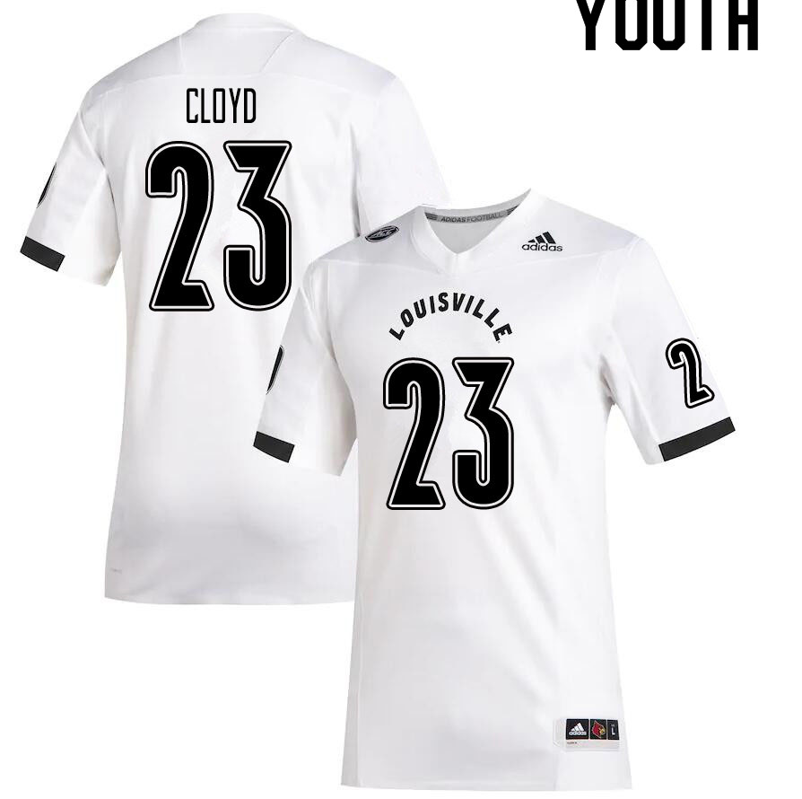 Youth #23 K.J. Cloyd Louisville Cardinals College Football Jerseys Sale-White - Click Image to Close